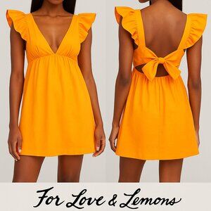 For Love & Lemons Clementine Mini Dress Orange XS